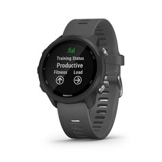 the garmin gps watch is shown in black