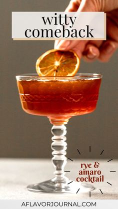 A delightfully boozy cocktail with rye whiskey, Averna amaro, ginger simple syrup, maraschino liqueur, lemon juice, and orange bitters. New Fashioned Cocktail, Ginger Syrup Cocktail, Averna Cocktails, Dirty Drinks, Amaro Cocktails, Rye Whiskey Cocktail, Rye Cocktails, Maraschino Liqueur, Cocktails Summer