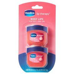 Vaseline Lip Therapy Fragrance Free Rosy Lips Twin Pack - 2ct/0.5oz : Target Vaseline Lip Therapy Pack, Vaseline Pink Lips, Mini Hygiene Products, Mini Vaseline Lip Balm, Vaseline Pink Lip Balm, Lip Therapy For Dry Lips, Vaseline Rose Lip Balm, Rosy Vaseline, Tinted Vaseline