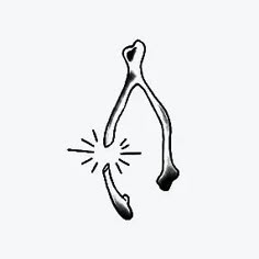 a black and white drawing of a pair of scissors with the end cut off from it