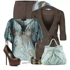 Inspired fashion Office Look, Professional Dresses, Feather Print, Diva Fashion, Womens Fashion For Work, Good Enough, Look Plus, Work Fashion