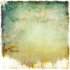 an abstract painting with green, yellow and white colors on the bottom half of it