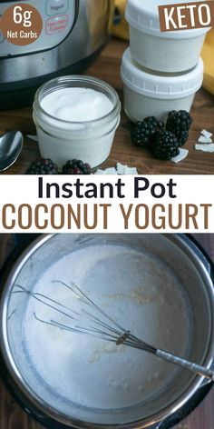 instant pot coconut yogurt recipe in an electric pressure cooker