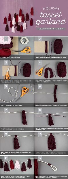 the instructions for how to make crochet tassels and pom - poms