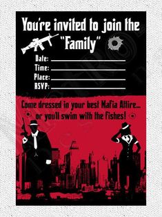 Mob Themed Birthday Party, Ganster Party, Mafia Theme, Gangster Wedding, Adult Party Themes