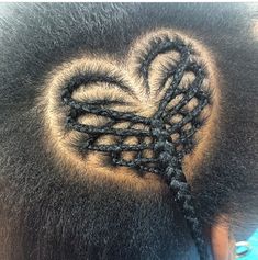 Heart braid / protective hairstyle / hair design / hair art / natural hair / black hair / little girls hair / beads / braids / http://www.shorthaircutsforblackwomen.com/black-hair-growth-pills/ care for highlights for your coils and color. Do it yourself diy, on long or short twa styles,  Get curly hairstyles quick, braids with color, find natural hair products for wedding buns, simple idea for kids, mohawk, bantu knots. How to do twistout styles for work whether straight or kinky hair. Heart Design Braids, Kids Short Hair, Design Braids, Heart Braids, Beads Braids, Hair Growth Pills, Cabello Afro Natural, Black Hair Growth, Heart Braid