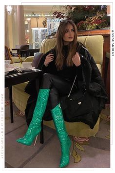 Green High Heels, Miss Lola, Platform Heels Boots, Thigh Boots, Thigh High Boots Heels, Platform Block Heels, Stiletto Boots, Hats For Sale, Mid Calf Boots