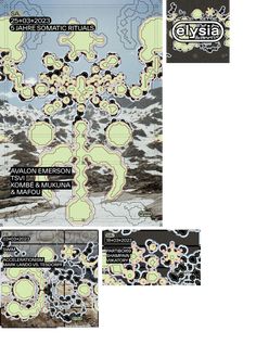 three maps showing the location of several different areas in the area, including snow covered mountains and