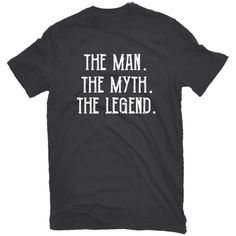 Spring themed mens T-shirt. 140 GSM 60/40 Cotton Polyester Jersey. Front chest Man Myth Legend graphic. Lowe's Men's Knit Short Sleeve Graphic T-shirt (Large) Polyester in Black | SFPM-11312 BLK L Man Myth Legend, Knit Short, Men's Knit, Knit Shorts, Graphic T Shirt, Top Shirt, Graphic Tshirt, Casual Outfits, Cricut