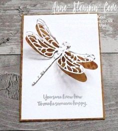 a card with a dragonfly on it