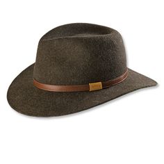 Expertly shaped and blocked in Fall River, Massachusetts, at one of the last hat manufacturers left in America, this fine wool-felt hat offers timeless looks and fit. Moisture-wicking sweatband. Size reducer included to create a custom fit. Oil-tanned leather hatband. 2¾" brim tapers to 2½" on the sides. 4" crown. Pure wool felt. Brush clean. Fall River, Massachusetts. Sizes: M(7-7⅛), L(7¼-7⅜), XL(7½-7⅝), XXL(7¾-7⅞). Brown Wool Felt Hat With Curved Brim, Wool Felt Hat With Short Brim, One Size, Casual Short Brim Fur Felt Hat, Casual Wool Hat With Curved Brim, Brown Outdoor Cap Felt Hat, Wool Felt Hat With Curved Brim, Brown Felt Cap For Outdoor, Felt Hat With Curved Brim For Fall, Felt Hats With Curved Brim For Fall