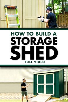 how to build a storage shed full video by the man in black is holding a drill