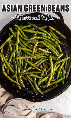 These sweet and spicy Asian Green Beans are a great way to add big flavor and Asian flair to any meal. They're super versatile and so delicious! Asian Steak Bites, Sauteed Green Beans, Chinese Cooking Recipes, Healthy Lunch Meal Prep, Easy Asian, Side Dish Recipes Easy