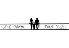 a man and woman standing next to each other with the words mom and dad on them