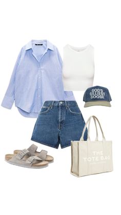 Outfits With White Shorts Summer, Door County Outfits, Relaxed Work Outfit Summer, Outfit Ideas Europe Summer, Summer In Tuscany Outfit, Summer Baseball Game Outfit, Road Trip Outfit Summer, Summer Outfits Europe, Florida Vacation Outfits