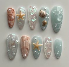 Bali Nails, Bold Nails, Mail Inspo, Sea Nails, Nail Painting, Summery Nails, Pretty Gel Nails, Really Cute Nails, Nail Idea