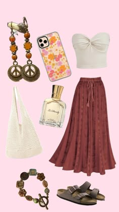 Woodstock Aesthetic Outfit, August School Outfits, Flower Child Aesthetic Outfit, Vintage Hippie Outfits, Western Whimsical, Hippie Witch Outfits, Modern Hippie Outfits, Hippie Outfits Aesthetic, Hippie Girl Outfits