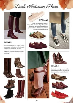 Dark Autumn Classic Style, Deep Autumn Shoes, Deep Autumn Color Palette Capsule Wardrobe, Dark Autumn Dream Wardrobe, Dream Wardrobe Dark Autumn, Dark Autumn Accessories, Dark Autumn Winter Outfits, Dark Autumn Casual Outfits, Deep Autumn Colour Combinations