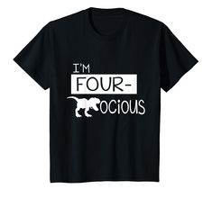 i'm four - ocious t - shirt in black with white lettering on the front