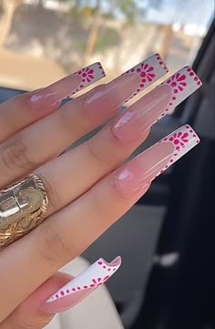 Mexican Nails Designs Acrylic Pink, Cute Gem Designs On Nails, Long Nails Coffin Summer, Nail Inspired Medium, Spring Themed Acrylic Nails, Mañana Sera Bonito Nails Ideas, Latino Lunch Ideas, Nail Designs For Italy Trip, Latina Style Nails