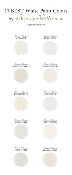 the 10 best white paint colors by sherwin - williams, including neutrals and whites