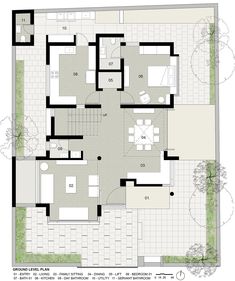 the floor plan for a house with two rooms and one living room, which is divided into