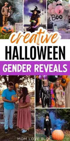 Halloween gender reveal ideas for 2024. October Gender Reveal Ideas, Pumpkin Gender Reveal, Simple Gender Reveal, Halloween Gender Reveal, Fall Pregnancy, Baby Name Reveal, Gender Reveal Unique