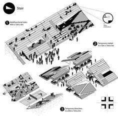 an architectural diagram shows how the building would look like