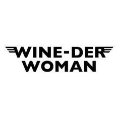 the wine - der woman logo is shown in black and white on a white background