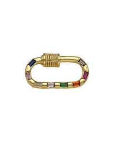 This Colorful Gold Baguette Carabiner has a functional clasp that can be used to add or subtract charms from your necklace, or to move onto different chains. Dimensions: 12x22mm Carabiner Necklace, Elegant Gold Necklaces With Carabiner Clasp, Cute Carabiner, Heart Carabiner, Unique Carabiner, Engagement Box, Bridesmaid Thank You, Nail Jewelry, Bridesmaid Proposal Box