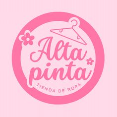 a pink circle with the words aleta pinata written in cursive writing