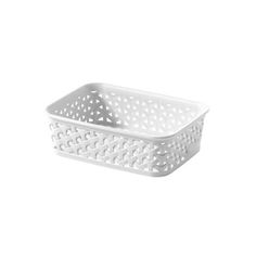 Y-Weave Mini Decorative Storage Basket White - Brightroom™ Living Room Cupboards, Small Storage Basket, Kids Craft Supplies, Decorative Storage Baskets, Plastic Basket, Plastic Baskets, Decorative Basket, Snack Storage, Mini Storage