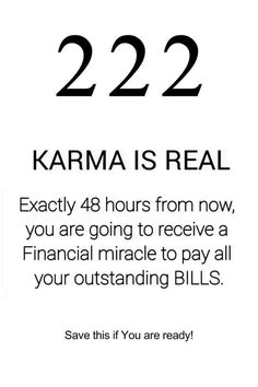 an advertisement with the words karma is real