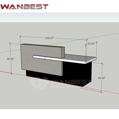 an image of a drawing of a counter top with measurements for the front and back