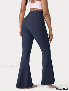 Olivia Mark - Womens Plus Size Sports Pants: Solid Crossover High Rise High Stretch Pants with Pipping Detailing High Waist Sports Bottoms With Loosely Fitted Hips, Solid Full-length Workout Bottoms, Solid Bottoms With Wide Waistband For Gym, High-waisted Workout Bottoms With Elastic Waistband, High Stretch Athleisure Trousers, Solid Workout Bottoms With Wide Waistband, Solid High-waisted Athleisure Bottoms, Full Length Gym Bottoms With Wide Waistband, Sporty Non-stretch High Waist Bottoms