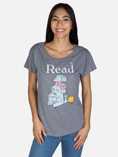 Read with Elephant & Piggie, and The Pigeon. Artwork by Mo Willems, from the ALA's READ campaign, which has encouraged children to read since the 1980s. ELEPHANT & PIGGIE is a trademark of The Mo Willems Studio, Inc. Art © Mo Willems. Product Details Cotton/poly wide neck tee Distressed, softened print Color: vintage royal blue / heather gray Size & Fit Relaxed fit Runs true to size Available in XS-3XL Each purchase supports the American Library Association (ALA) and their work keeping our natio Pigeon Artwork, American Library, American Library Association, Milton Glaser, The Pigeon, Mo Willems, Still I Rise, Literacy Programs, Book Tshirts