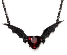 ❤️ Red Bat Necklace, Vampire Jewelry, Wings Necklace, Black Wings, Wing Necklace, Cool Necklaces, Fantasy Jewelry