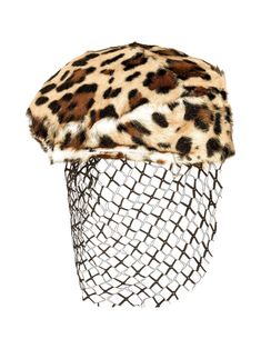 brown silk lining all-over leopard print veil detail pull-on style Veil Detail, Woman Hats, Dolce And Gabbana Perfume, Veil Hat, Veil Black, Veiled Woman, Veiled Hats, Tv Fashion, Brown Silk