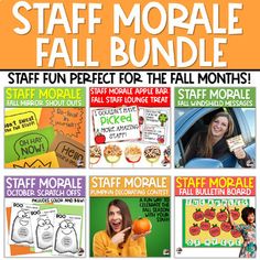 a poster with the words staff morale fall bundle