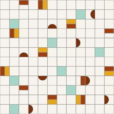 an image of a crossword game with squares and circles on it, all in different colors