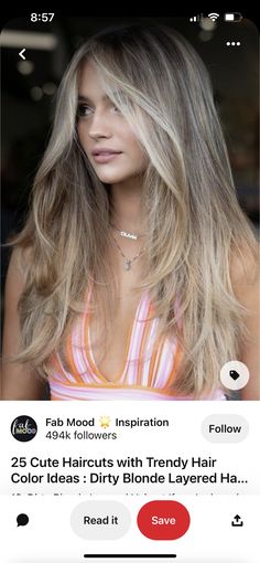 Blonde Layers, Cute Haircuts, Trendy Hair Color, Dirty Blonde, Hair Color, Blonde