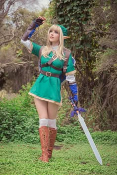 a woman dressed as zelda from the legend of zelda