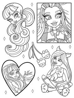 Colouring Book Pages Aesthetic, Cute Girly Coloring Sheets, Y2k Coloring Pages Printable, Monster High Flash Tattoo, 80s Cartoon Coloring Pages, Colouring In Pages Aesthetic, Monster High Coloring Pages Printables, Color Pages Aesthetic, Halloween Coloring Pages Aesthetic