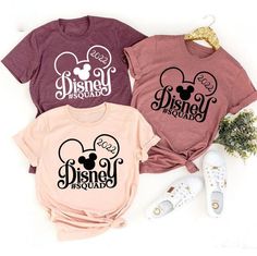 Disney Squad Vacation 2022 T-shirt Disneyland Shirts Women, Diy Disney Shirts For Family, Matching Family Shirts Vacations, Disney Shirts Magic Kingdom, Disney Girls Trip Shirts, Disneyland Shirt Ideas, My First Disney Trip Shirt, Disney Senior Trip, Disneyland Family Shirts