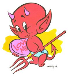 an image of a cartoon devil holding a heart