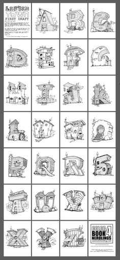 an image of the alphabets and numbers for children's books, with pictures of different