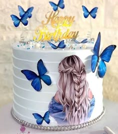 50th Birthday Cake Images, Graduation Cake Ideas, Simple Birthday Cake Designs, Girly Birthday Cakes, Modern Birthday Cakes, Sprinkles Birthday Cake, Teen Cakes, Butterfly Birthday Cakes, Photo Cake Topper