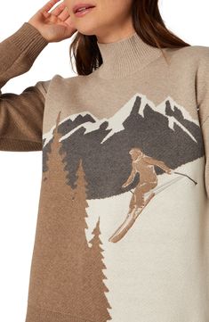 Aprés anywhere in the chalet style of this sweater knit from supersoft organic-cotton blend yarns in a fit that's easy to layer for extra warmth in those mountains. 25" length (size Medium) Mock neck Long sleeves with ribbed cuffs 60% organic cotton, 40% recycled polyester Machine wash, dry flat Imported Chalet Style, Mock Neck Sweater, Sweater Knit, Neck Sweater, Mock Neck, Knitted Sweaters, Top Brands, Organic Cotton, Cotton Blend