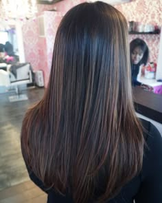 Asian Hair Highlights, Dark Brunette Balayage Hair, Straight Hair Highlights, Coffee Brown Hair, Balayage Straight Hair, Reality Shifting, Straight Black Hair