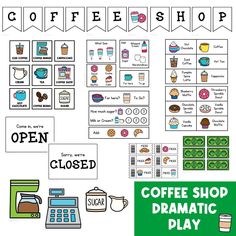 coffee shop dramatic play for kids